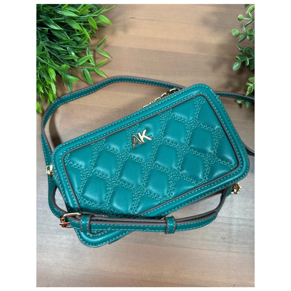 Anne Klein Quilted Double Zip Crossbody Bag